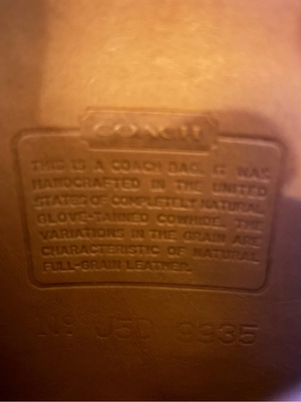 EUC Vintage Coach Hadley Zip Crossbody Bag Glove-Tanned Cowhide Leather Tan Mini